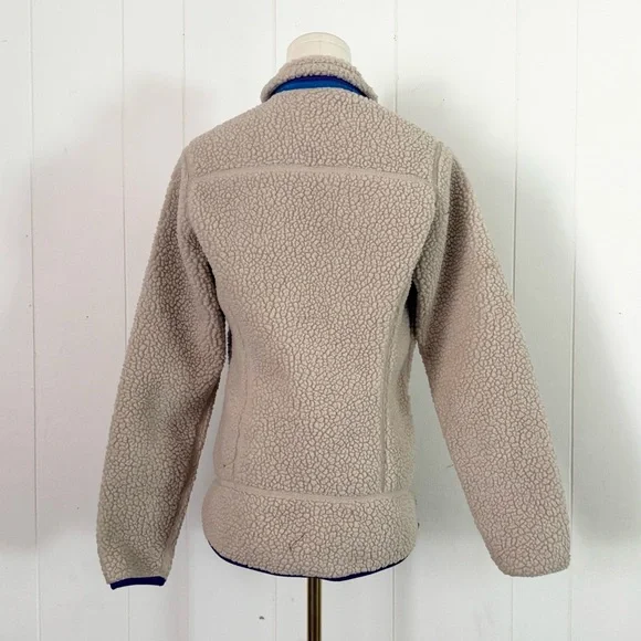 Patagonia Women's W's Classic Retro-X Jacket Medium Vintage Design Cream Purple